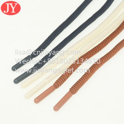 hoodies rope aglet polyester round rope with screw thread diaposable cap rope head for intramembrance injection molding