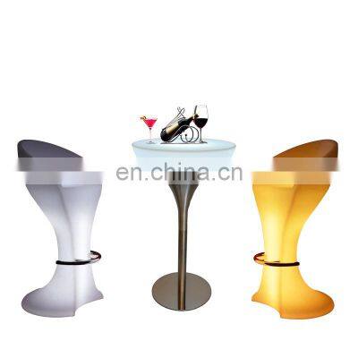 Luminous Outdoor Furniture Modern Colorful Led Bar Table High Cocktail Tables for Events LED Table Chairs for Party