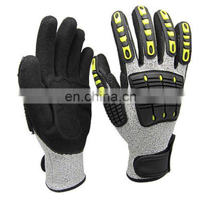 Industrial  Nitrile Sandy Impact Work Safety Gloves Cut 5  Resistant Anti-cutting  Impact Gloves