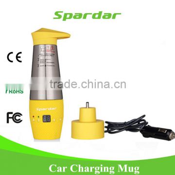Promotion Custom Yellow Color Electric Car Charging Heated Travel Mug Car Mug