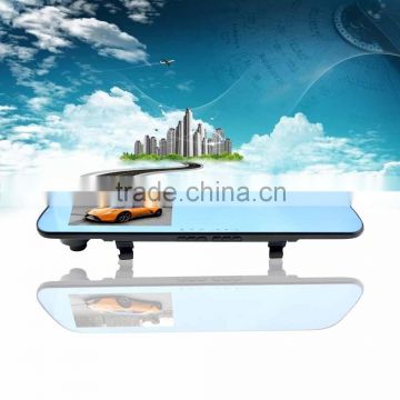 Shenzhen OEM 5" 1080p navigation rearview mirror, android rearview mirror with gps bluetooth 2 camera