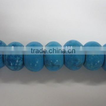 Taiwan turquoise with matrix mineral rondelle beads
