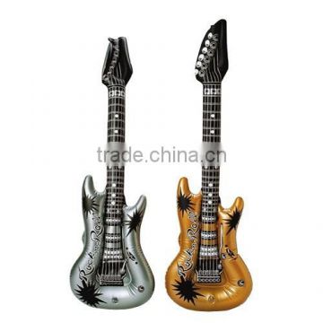 Plastic Inflatable Gold And Silver Rock Guitars