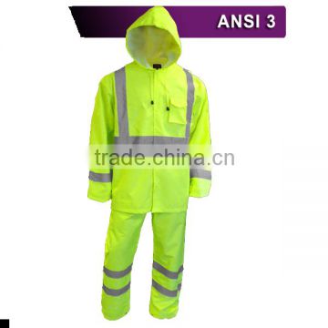 EN471 high vis rain suit with reflective tape