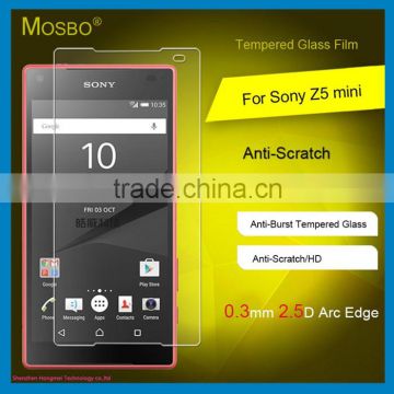 New Products Cell Phone Glass 0.3mm 9H 2.5D Premium Tempered Glass For Sony Xperia Z5 Mini Compact Screen Protector