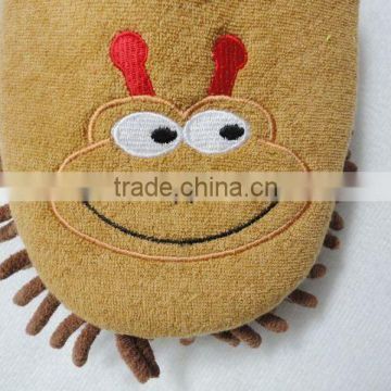 chenille slipper with animal head