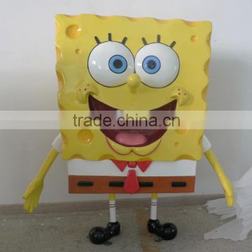 Fiberglass Cartoon Sculpture Fiberglass 1:1 Size SpongeBob