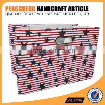 Polyester foldable stripe storage boxes