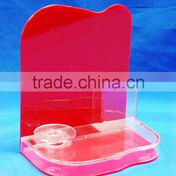 Customized Red acrylic cosmetic display stand