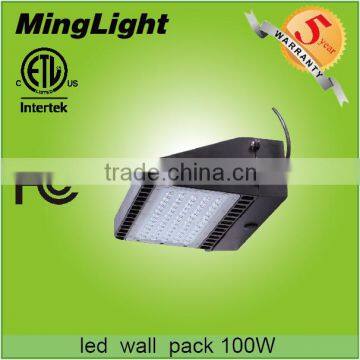 China supplier trade assurance ETL 100w wall mounted led wall pack light with Meanwell driver
