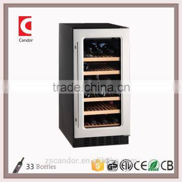 Candor: 33 Bottles Compressor Built-in Wine cooler/Chiller/Fridge with ETL/CE/ROHS JC-85A1EQ