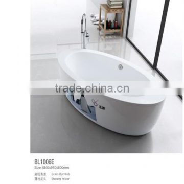 2014 new products New Solid surface Acrylic bathtub for sale hotel project with mix valve shower BL1006E