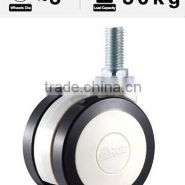 H8 Series Threaded Medical Caster Derlin Bearing 75mm PU wheel