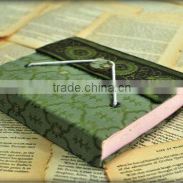 Green string lock leather with hardcover and embossed style