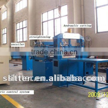 Middle thickness coil leveling and cutting machine