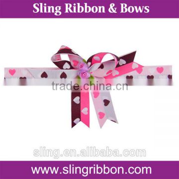 Printed Satin Ribbon And Ribbon Bow Foe Gift Packaging