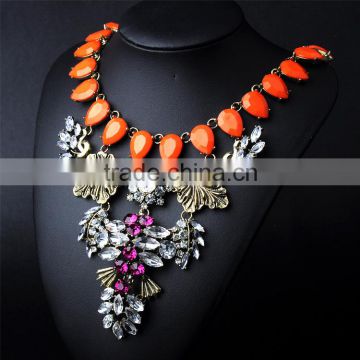 Crystal statement necklace fashion jewelry new products 2016