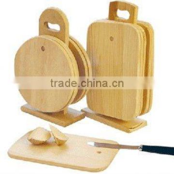 rubber wood cutting board set/chopping board