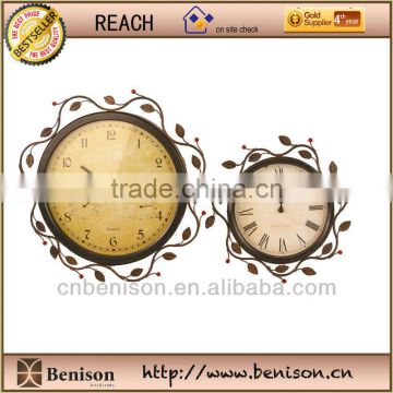 Retro Double Sided Wall Clock/wooden wall clock/retro wall clock