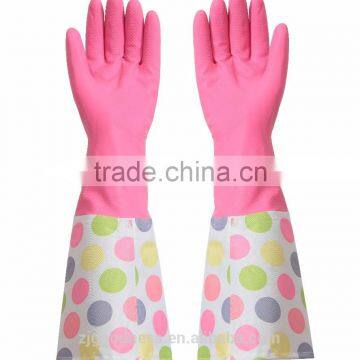 Household all purpose Retro funky floral design rubber gloves wash up