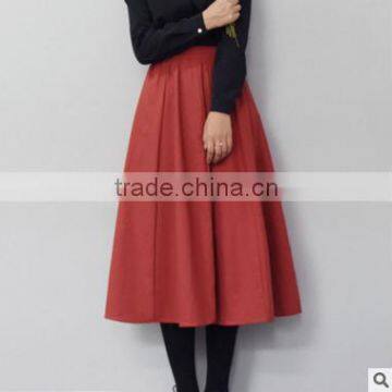F20027A solid color big swing skirts women cotton linen A line skirts