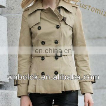 OEM Fashionable women's cotton trench coat jacket european style High Quality Women Trench Coat