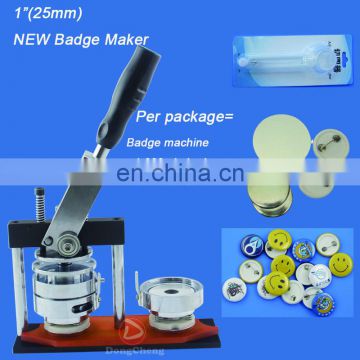 Free Shipping 1"(25mm) Tin badge Maker + Adjust Circle Cutter+1,000sets blank button parts