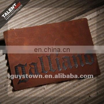 custom stamping private brand logo genuine leather tag for garment