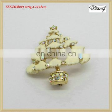 XSXZ698019 Christmas Supply Fancy Tree Rhinestone Brooches For Men and Women Decoration supplies