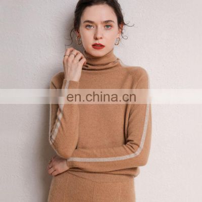 Women Plus Size Cashmere Wool Knit Casual Turtle Neck Pullover