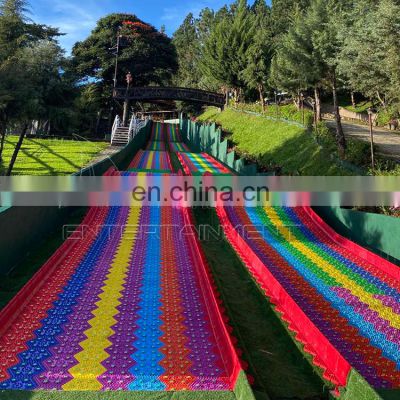 Children park items customized colorful rainbow dry snow slide for sale
