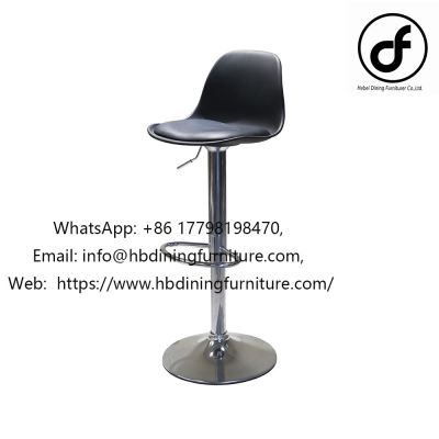 Bar chair with backrest and tall plastic transfer leg armrests