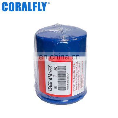 Coralfly 15400-PLC-003 15400-RTA-003 For xr 650 r ridgeline 2006 xre300 motorcycle honda tmx oil filter