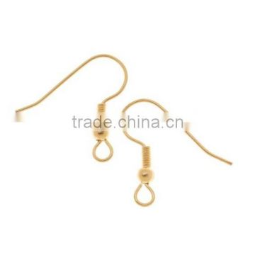 Wholesale Stainless Steel Jewelry Findings, 22k Gold Plated Surgical Steel Earring Hooks,hypo-allergenic