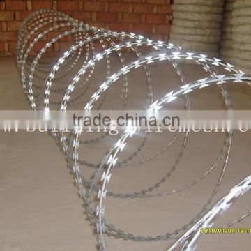 Galvanized wire BTO-22 concertina razor wire