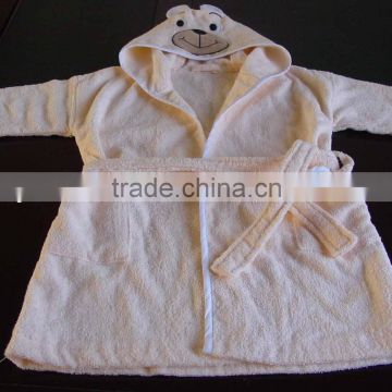 cotton embroidery children's bathrobes with hood