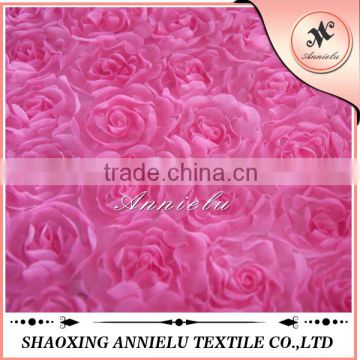 Wholesale blush rosette mesh embroidered fabric