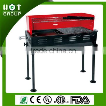 Attractive semi enclosed rectangular charcoal vertical bbq grill