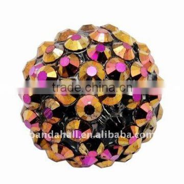 Resin Rhinestone Crystal Pave Ball Beads(RESI-A002-14)