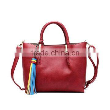 Stylish new designer ladies handbag genuine leather shoulder handbag with tassels