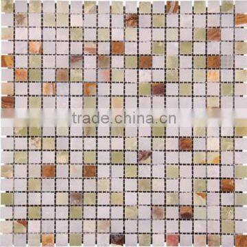 SKY-M017 Ming Green Flower Colourful Marble Mosaic Tile