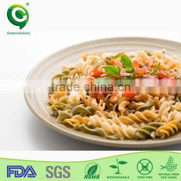 kitchen rice husk fiber round plate