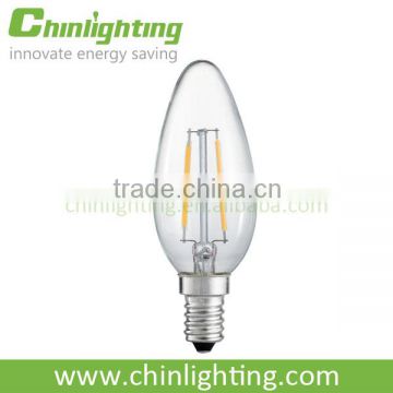 Hot sale LED C35 E12 2W LED filament Bulb