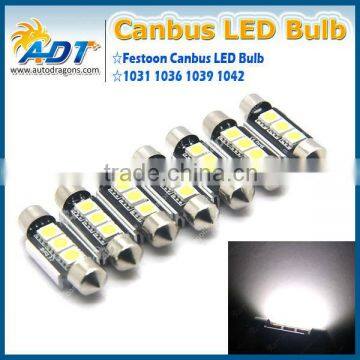 XENON WHITE 3 LED 39MM CANBUS INTERIOR BULBS C5W