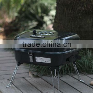 Portable tabletop enamel charcoal bbq grill barbecue