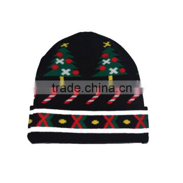 Fashion custom jacquard korean winter hat without pompom