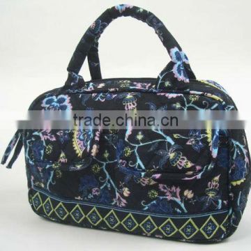 Z215 Popular promotional Quilted 100% Cotton Fancy Purse Handbag Medium handbags purses with flowers