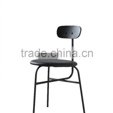 MDF wood back and PU seat with powder coated legs dining chair, new design dining chair DC9003