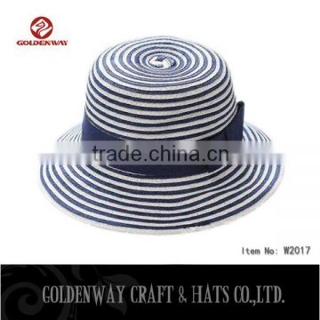 cheap fashion straw sun bucket hat with braid