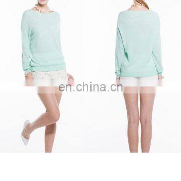 Round neck Long sleeves winter fancy sweaters for women